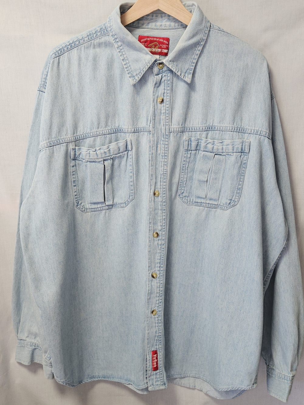 Vintage Marlboro Country Store Denim Button Up Shirt sz XL